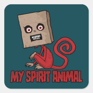Sticker Carré Animal Spirituel Singe Masqué Maniatique