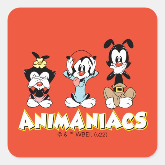 Sticker Carré Animaniacs | Warner Siblings "No Evil" Graphic (Devant)