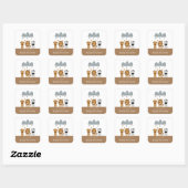 Sticker Carré Animaux de bébé mignons safari boho (Feuille)