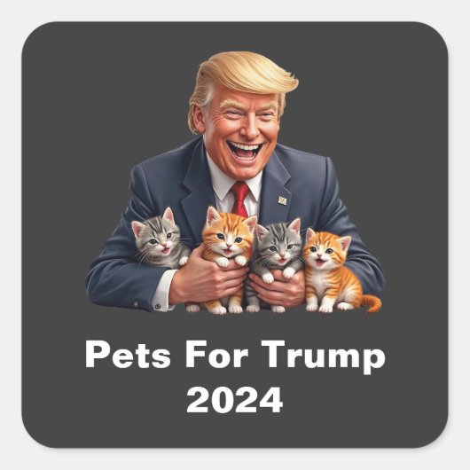 Sticker Carré Animaux de compagnie pour Trump 2024 (Devant)