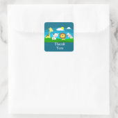 Sticker Carré Animaux de dessin animé (Sac)