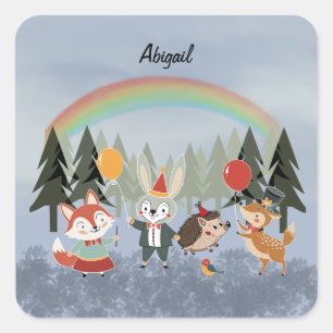Sticker Carré Animaux de fête