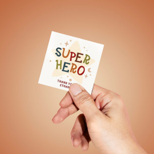 Sticker Carré Animaux de fête mignons de super-héros pour l'anni