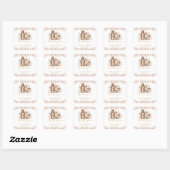 Sticker Carré Animaux de la forêt Blush Fleur Merci Favori (Feuille)