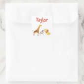 Sticker Carré Animaux de safari amusants (Sac)