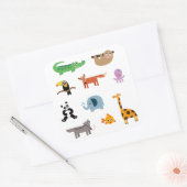 Sticker Carré Animaux mignons - Animaux sauvages (Enveloppe)