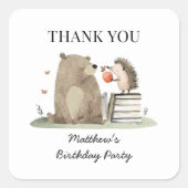 Sticker Carré Animaux mignons de la forêt de contes d'anniversai (Devant)