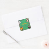 Sticker Carré Animaux Safari Dessinés À La Main (Enveloppe)