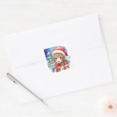 Sticker Carré Anime Anime Fille Noël (Enveloppe)