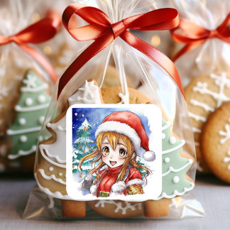 Sticker Carré Anime Anime Fille Noël