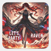 Sticker Carré Anime Command the Flames, Embrace the Storm Custom (Devant)