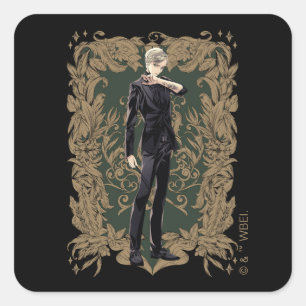 Sticker Carré Anime Draco Malfoy Cadre Ornate