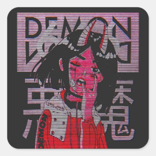 Sticker Carré Anime Manga Anime Demon Girl
