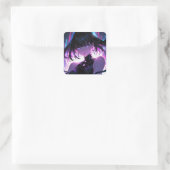 Sticker Carré Anime numérique violet fille (Sac)