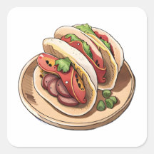 Anime Style Aquarelle Clip Art Mexicain Taco