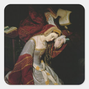 Sticker Carré Anne Boleyn dans la tour, détail, 1835