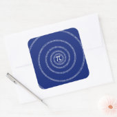 Sticker Carré Anneaux de spirale pour Pi sur bleu marine (Enveloppe)