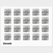 Sticker Carré Anneaux mariages sur Gris (Feuille)