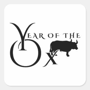 Sticker Carré Année du bœuf