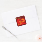 Sticker Carré Année du Dragon Rouge Or (Enveloppe)