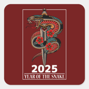 Sticker Carré Année du serpent 2025