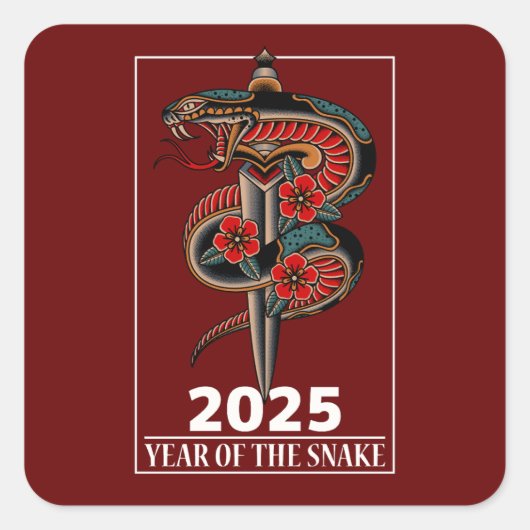 Sticker Carré Année du serpent 2025 (Devant)