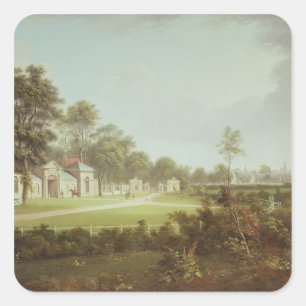 Sticker Carré Annefield avec Glasgow au-delà, vers 1800