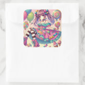 Sticker Carré Annime fille Candy (Sac)