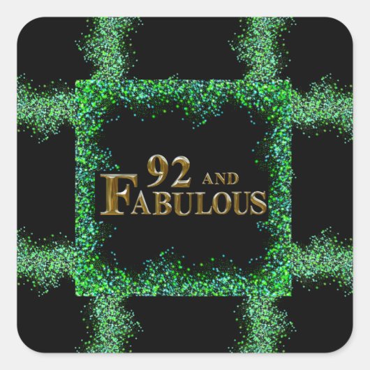 Sticker Carré Anniversaire 92 ans (Devant)