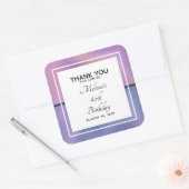 Sticker Carré Anniversaire Abstrait moderne violet et rose (Enveloppe)