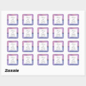 Sticker Carré Anniversaire Abstrait moderne violet et rose (Feuille)