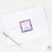 Sticker Carré Anniversaire Abstrait moderne violet et rose (Enveloppe)