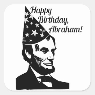 Sticker Carré Anniversaire d'Abraham Lincoln