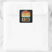 Sticker Carré anniversaire de 72 ans 1953 Magnifique 72e anniver (Sac)