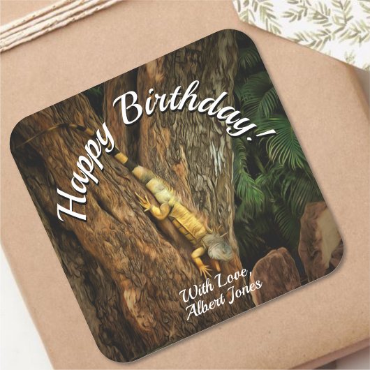 Sticker Carré Anniversaire de Bucerias Iguana 1069