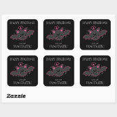 Sticker Carré Anniversaire de Kawaii Bat (Feuille)