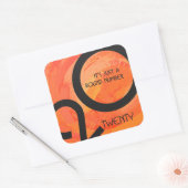Sticker Carré Anniversaire de la décennie orange (Enveloppe)