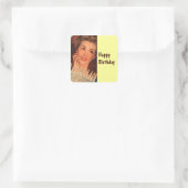 Sticker Carré Anniversaire de la ménagère rétro (Sac)