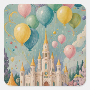 Sticker Carré Anniversaire de la princesse