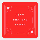 Sticker Carré Anniversaire de la Reine des Coeurs (Devant)