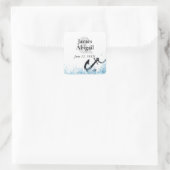 Sticker Carré Anniversaire de l'eau Ancre nautique (Sac)