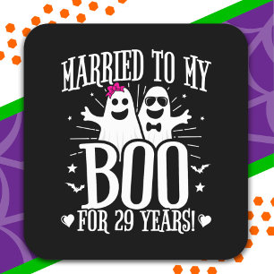Sticker Carré Anniversaire de mariage d'octobre drôle 29e annive