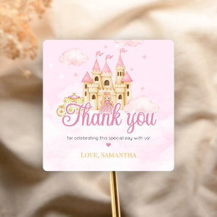 Sticker Carré Anniversaire de princesse
