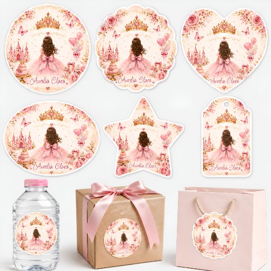 Sticker Carré Anniversaire de princesse