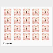 Sticker Carré Anniversaire de princesse (Feuille)