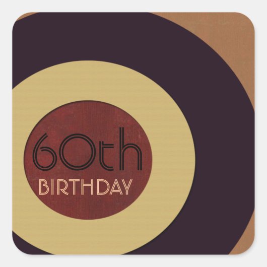 Sticker Carré Anniversaire de rock n'roll (Devant)