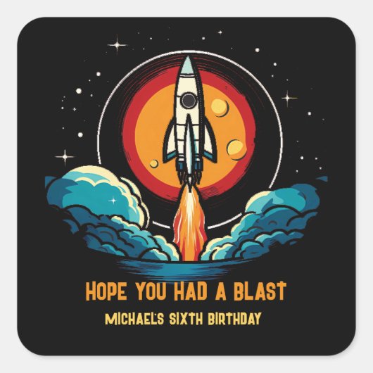 Sticker Carré anniversaire de Rocketship (Devant)