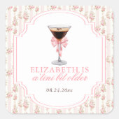 Sticker Carré Anniversaire de 'Tini Bit Older Espresso Martini C (Devant)