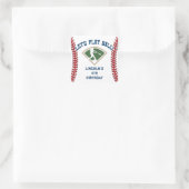 Sticker Carré Anniversaire du baseball personnalisé (Sac)