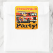Sticker Carré Anniversaire du camion-feu (Sac)
